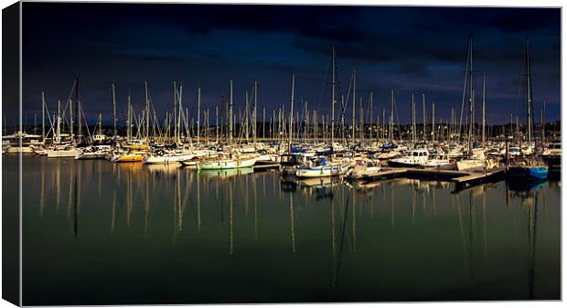 Night Harbour Canvas Print by David Yeaman
