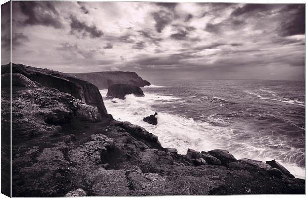 Stormy Lands End Canvas Print by David Yeaman