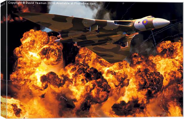 Avro Vulcan Bomber B2 (XH558) Bombing Run Canvas Print by David Yeaman