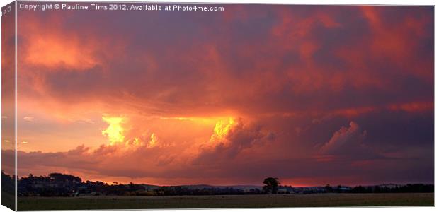 Stormy Sunset Canvas Print by Pauline Tims
