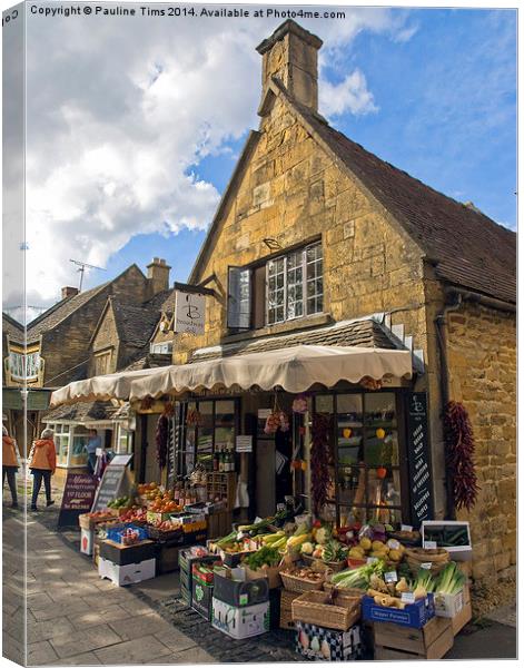 Broadway Deli, Cotswolds Canvas Print by Pauline Tims