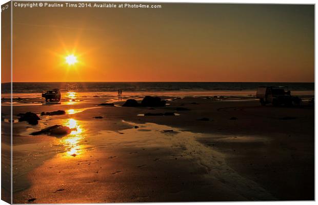 Sunset at Broome Western Australia Canvas Print by Pauline Tims