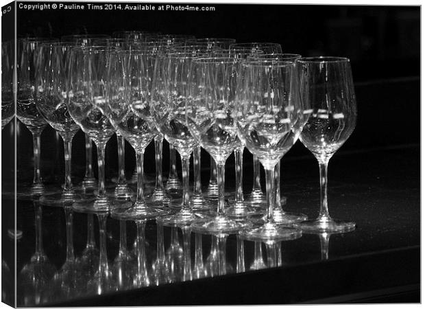 Wine Glasses Canvas Print by Pauline Tims