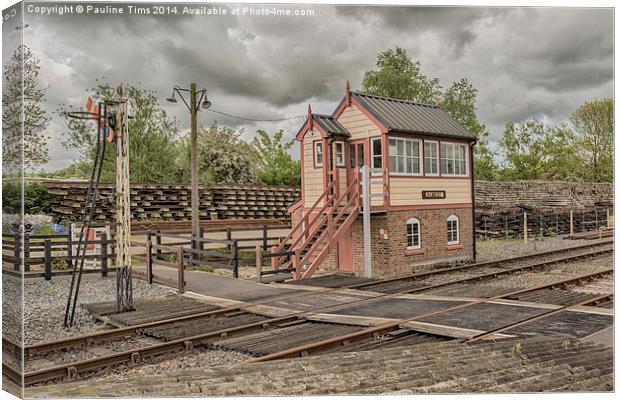  Signal Box at Northiam Station Sussx UK Canvas Print by Pauline Tims