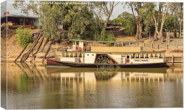  Pride of the Murray paddle steamer at Echuca Canvas Print by Pauline Tims