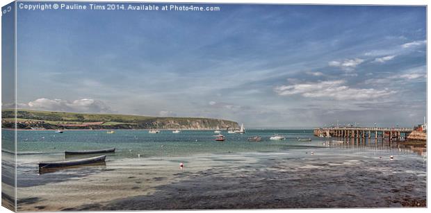  Swanage Bay Canvas Print by Pauline Tims