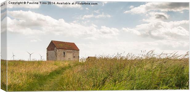  Saint Peter on the Wall chapel  Bradwell on Sea Canvas Print by Pauline Tims