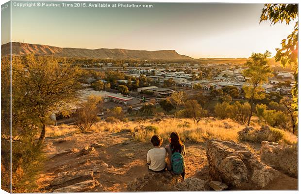 Anzac Hill  look  out Alice Springs, Northere Terr Canvas Print by Pauline Tims