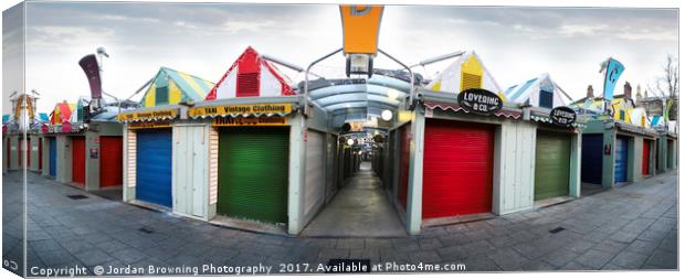 Norwich Market Panoramic Canvas Print by Jordan Browning Photo