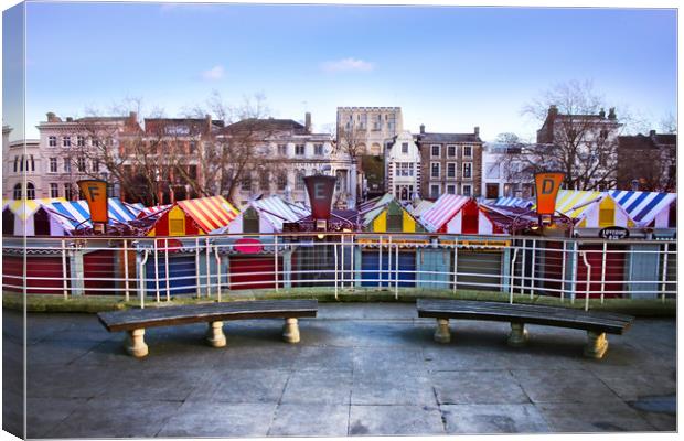 Norwich Market in December Canvas Print by Jordan Browning Photo