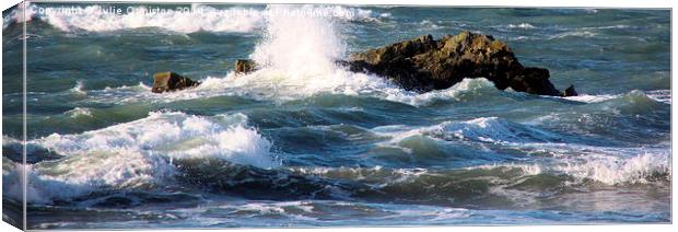 Stormy Waters Canvas Print by Julie Ormiston