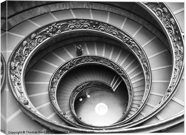 Spiral Staircase of the Vatican Museum Canvas Print by Tom Hard