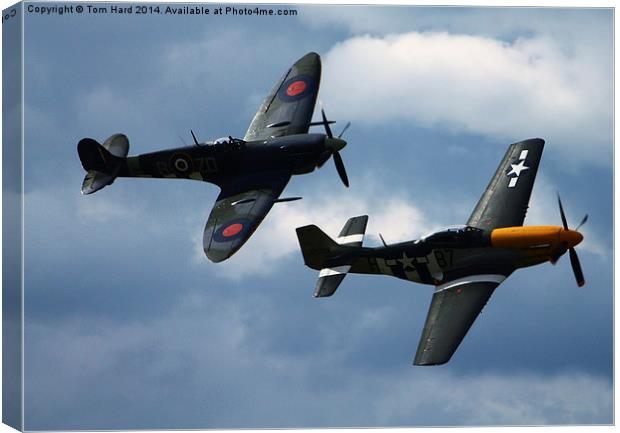  The Spitfire and Mustang Canvas Print by Tom Hard