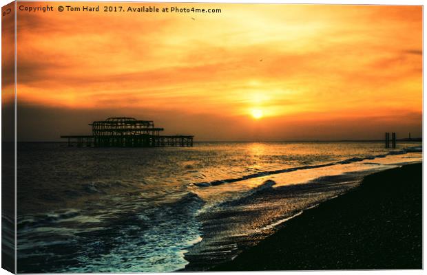 Brighton Sunset Canvas Print by Tom Hard