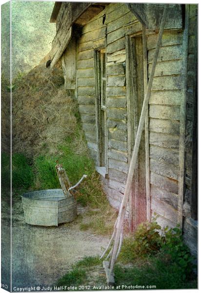 Memories in Sod and Weathered Wood Canvas Print by Judy Hall-Folde
