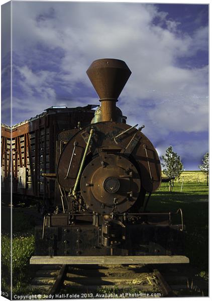 Old Prairie Train Canvas Print by Judy Hall-Folde