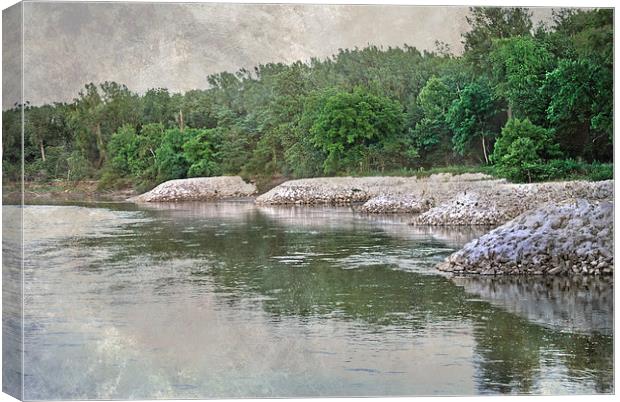 Racoon River in Iowa Canvas Print by Judy Hall-Folde
