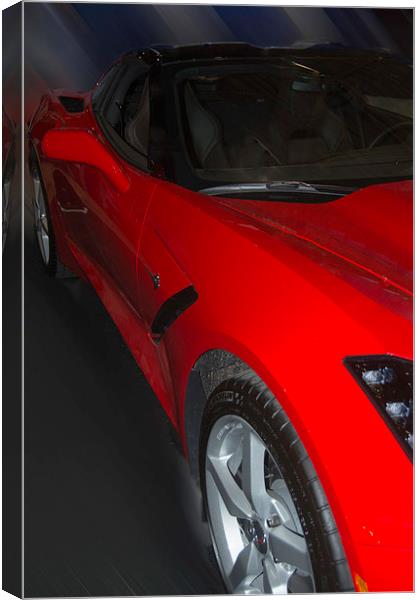 Red Corvette Canvas Print by Judy Hall-Folde