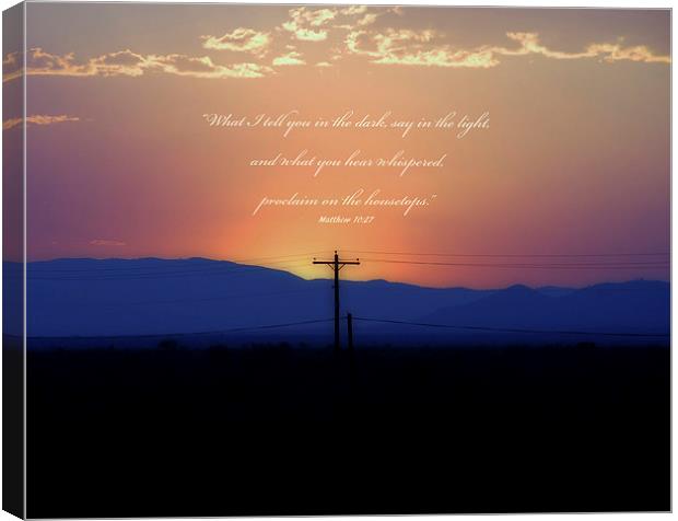 Lines of Communication with verse Canvas Print by Judy Hall-Folde