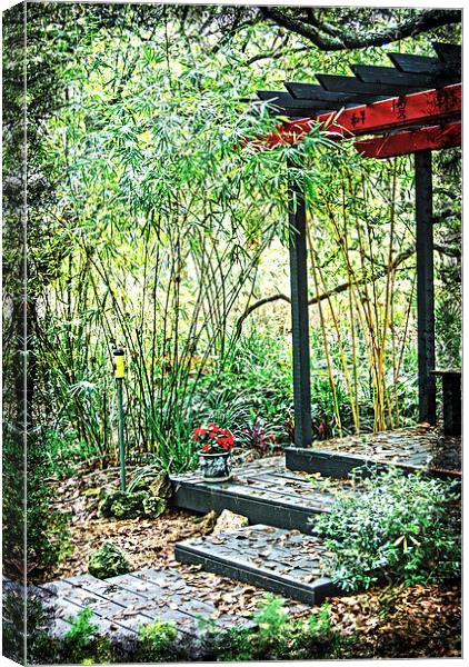 Japanese Garden Canvas Print by Judy Hall-Folde