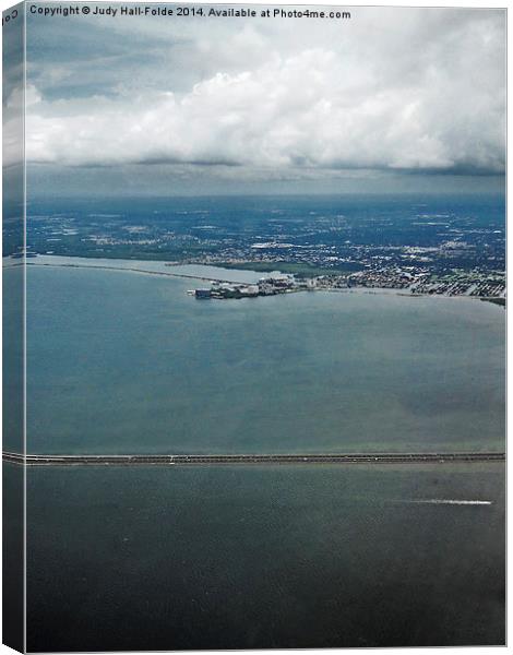High Above Tampa Bay Canvas Print by Judy Hall-Folde