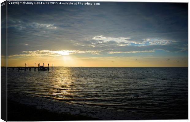 Another Day Dawning in Carrabelle Florida Canvas Print by Judy Hall-Folde