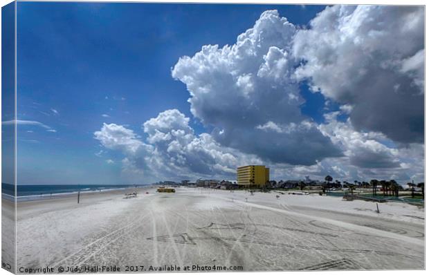 Looking Toward Daytona Beach Shores Canvas Print by Judy Hall-Folde