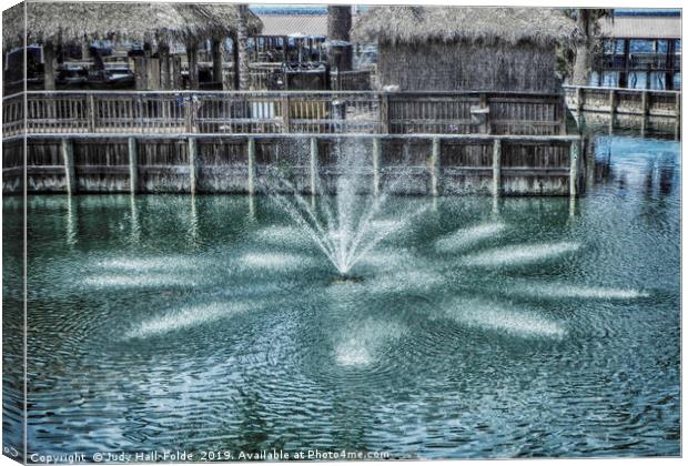 The Fountain at Renegades Canvas Print by Judy Hall-Folde