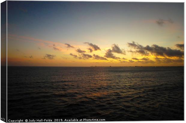 Cozumel Sunrise Canvas Print by Judy Hall-Folde