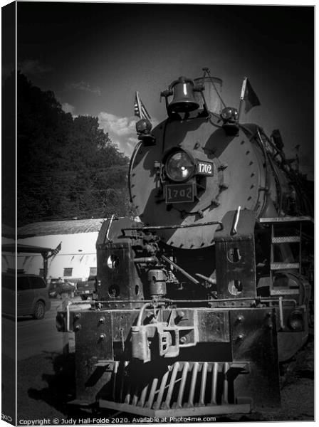 Vintage Steam Engine Canvas Print by Judy Hall-Folde