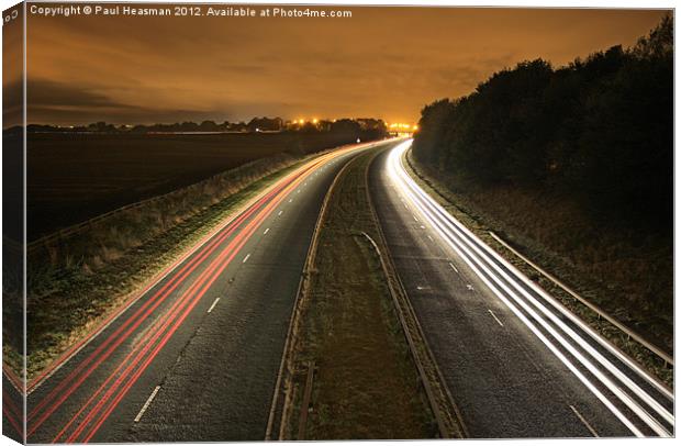Motorway light trails Canvas Print by P H