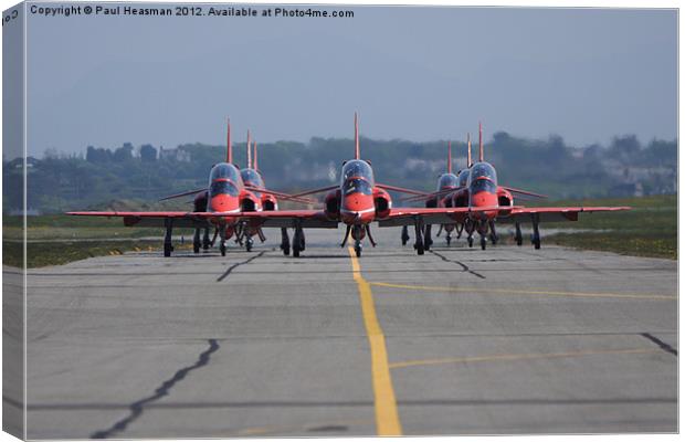 The Red Arrows Head on Canvas Print by P H