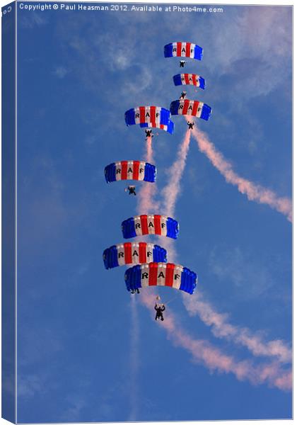 RAF Falcons Parachute Display Team Canvas Print by P H