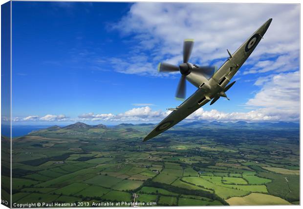 Spitfire tipping in Canvas Print by P H