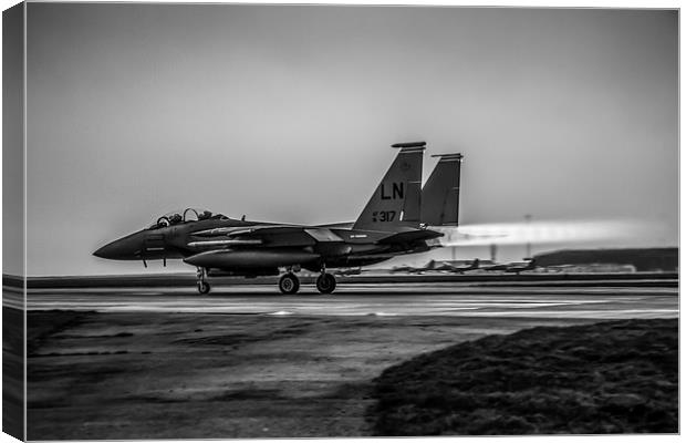 F-15E Strike Eagle Black and White Canvas Print by P H
