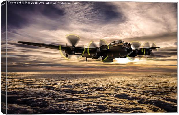  Dambuster Lancaster Canvas Print by P H