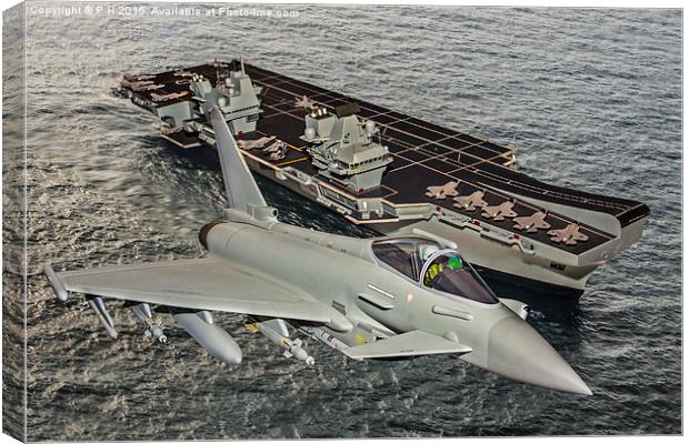  Typhoon and HMS Queen Elizabeth Canvas Print by P H