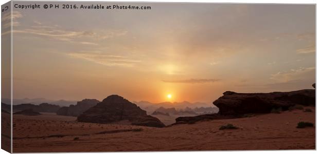 Desert Sunset Canvas Print by P H