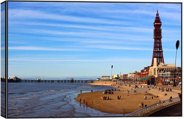 Blackpool Promenade Canvas Print by Elaine Steed