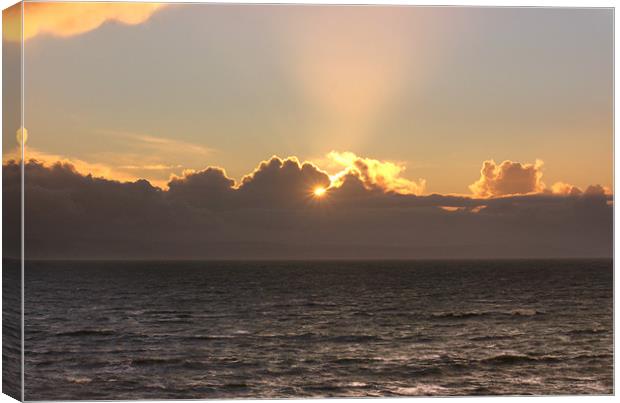 Beautiful Sunset at Nash Point, Vale of Glamorgan Canvas Print by Elaine Steed