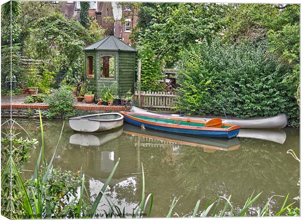 garden boat house Canvas Print by carl blake