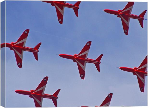 The Red Arrows Canvas Print by claire lukehurst