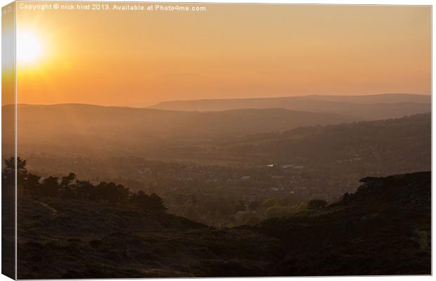 Sunsetting over Ikley Canvas Print by nick hirst
