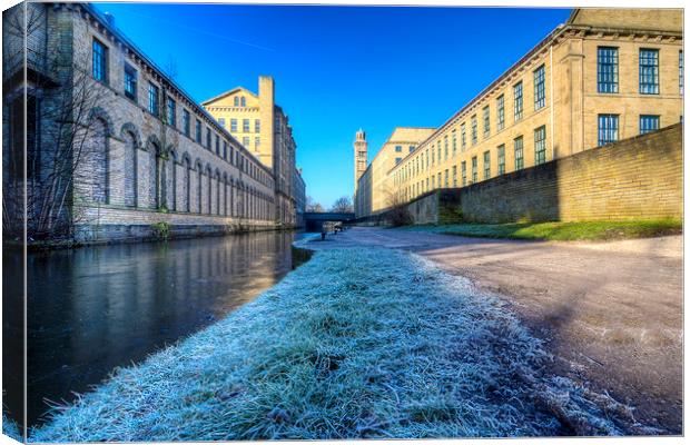 Salts Mill Frozen Canvas Print by nick hirst