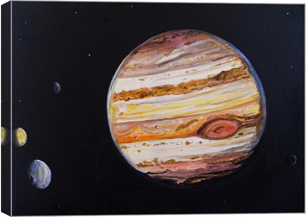 Jupiter and Four Moons Canvas Print by Phiip Nolan
