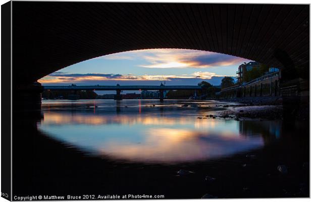 Putney Bridges - early morning Canvas Print by Matthew Bruce