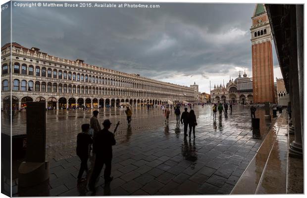   Piazza San Marco after the rain Canvas Print by Matthew Bruce