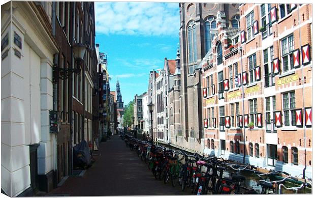 July Bikes in Amsterdam Canvas Print by Stephen Baxter