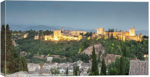 Alhambra Palace in Granada, Spain Canvas Print by Philip Pound