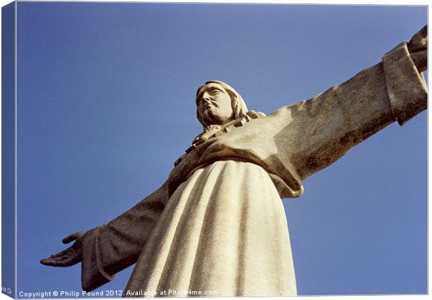 Statue of Jesus Christ in Lisbon Canvas Print by Philip Pound